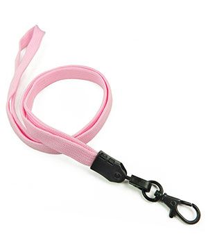 3/8 inch Pink neck lanyard with black lobster clasp hook-blank-LNB329NPNK