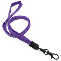 3/8 inch Purple neck lanyard with black lobster clasp hook-blank-LNB329NPRP