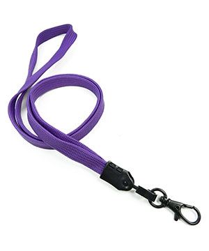 3/8 inch Purple neck lanyard with black lobster clasp hook-blank-LNB329NPRP