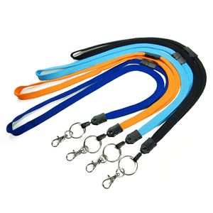 3/8 inch ID lanyards attached breakaway and key ring with lobster clasp hook-blank-LNB32AB