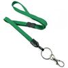 3/8 inch Green neck lanyard with breakaway and split ring with lobster clasp hook-blank-LNB32ABGRN