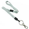 3/8 inch Gray neck lanyard with breakaway and split ring with lobster clasp hook-blank-LNB32ABGRY