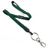3/8 inch Hunter green neck lanyard with breakaway and split ring with lobster clasp hook-blank-LNB32ABHGN