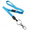 3/8 inch Light blue neck lanyard with breakaway and split ring with lobster clasp hook-blank-LNB32ABLBL