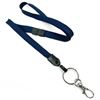 3/8 inch Navy blue neck lanyard with breakaway and split ring with lobster clasp hook-blank-LNB32ABNBL