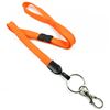 3/8 inch Neon orange neck lanyard with breakaway and split ring with lobster clasp hook-blank-LNB32ABNOG