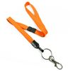 3/8 inch Orange neck lanyard with breakaway and split ring with lobster clasp hook-blank-LNB32ABORG