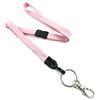 3/8 inch Pink neck lanyard with breakaway and split ring with lobster clasp hook-blank-LNB32ABPNK