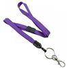 3/8 inch Purple neck lanyard with breakaway and split ring with lobster clasp hook-blank-LNB32ABPRP