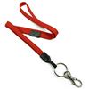 3/8 inch Red neck lanyard with breakaway and split ring with lobster clasp hook-blank-LNB32ABRED