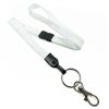 3/8 inch White neck lanyard with breakaway and split ring with lobster clasp hook-blank-LNB32ABWHT