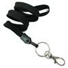 3/8 inch Black blank lanyard attached key ring with lobster clasp hook-blank-LNB32ANBLK