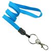 3/8 inch Blue plain lanyard attached key ring with lobster clasp hook-blank-LNB32ANBLU