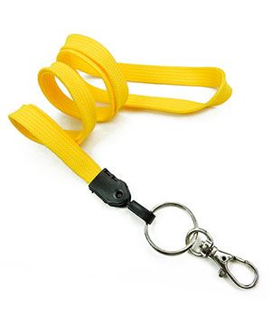 3/8 inch Dandelion plain lanyard attached key ring with lobster clasp hook-blank-LNB32ANDDL