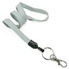 3/8 inch Gray blank lanyard attached key ring with lobster clasp hook-blank-LNB32ANGRY