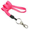 3/8 inch Hot pink plain lanyard attached key ring with lobster clasp hook-blank-LNB32ANHPK