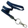 3/8 inch Navy blue blank lanyard attached key ring with lobster clasp hook-blank-LNB32ANNBL