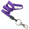 3/8 inch Purple plain lanyard attached key ring with lobster clasp hook-blank-LNB32ANPRP