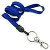 3/8 inch Royal blue plain lanyard attached key ring with lobster clasp hook-blank-LNB32ANRBL