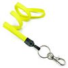 3/8 inch Yellow plain lanyard attached key ring with lobster clasp hook-blank-LNB32ANYLW