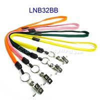 3/8 inch ID clip lanyard attached breakaway and keyring and ID strap pin clip-blank-LNB32BB