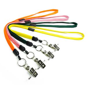 3/8 inch ID clip lanyard attached breakaway and keyring and ID strap pin clip-blank-LNB32BB