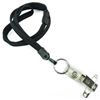 3/8 inch Black breakaway lanyard attached split ring with ID strap pin clip-blank-LNB32BBBLK