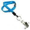 3/8 inch Blue breakaway lanyard attached split ring with ID strap pin clip-blank-LNB32BBBLU