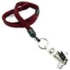 3/8 inch Maroon breakaway lanyard attached split ring with ID strap pin clip-blank-LNB32BBMRN