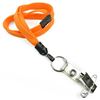 3/8 inch Orange breakaway lanyard attached split ring with ID strap pin clip-blank-LNB32BBORG