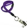 3/8 inch Purple breakaway lanyard attached split ring with ID strap pin clip-blank-LNB32BBPRP