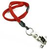3/8 inch Red breakaway lanyard attached split ring with ID strap pin clip-blank-LNB32BBRED