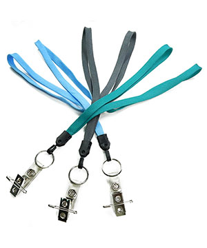 3/8 inch Neck lanyards with keyring and ID strap pin clip-blank-LNB32BN