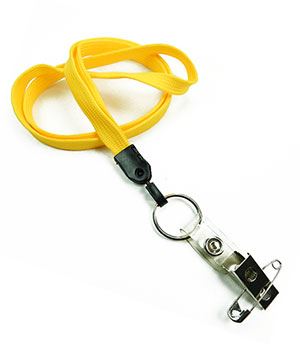 3/8 inch Dandelion blank lanyard with split ring and ID strap pin clip-blank-LNB32BNDDL