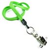 3/8 inch Lime green plain lanyard with split ring and ID strap pin clip-blank-LNB32BNLMG