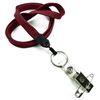 3/8 inch Maroon blank lanyard with split ring and ID strap pin clip-blank-LNB32BNMRN