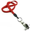3/8 inch Red plain lanyard with split ring and ID strap pin clip-blank-LNB32BNRED