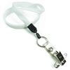 3/8 inch White blank lanyard with split ring and ID strap pin clip-blank-LNB32BNWHT