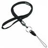 3/8 inch Black breakaway lanyard attached key ring with quick release strap connector-blank-LNB32DBBLK