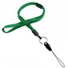 3/8 inch Green breakaway lanyard attached key ring with quick release strap connector-blank-LNB32DBGRN