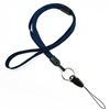 3/8 inch Navy blue breakaway lanyard attached key ring with quick release strap connector-blank-LNB32DBNBL