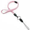 3/8 inch Pink breakaway lanyard attached key ring with quick release strap connector-blank-LNB32DBPNK