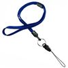 3/8 inch Royal blue breakaway lanyard attached key ring with quick release strap connector-blank-LNB32DBRBL