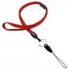 3/8 inch Red breakaway lanyard attached key ring with quick release strap connector-blank-LNB32DBRED