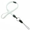 3/8 inch White breakaway lanyard attached key ring with quick release strap connector-blank-LNB32DBWHT