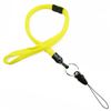 3/8 inch Yellow breakaway lanyard attached key ring with quick release strap connector-blank-LNB32DBYLW