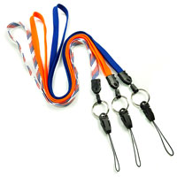 3/8 inch Neck lanyard attached keyring with quick release strap connector-blank-LNB32DN