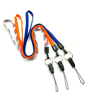 3/8 inch Neck lanyard attached keyring with quick release strap connector-blank-LNB32DN