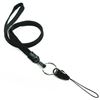 3/8 inch Black detachable lanyard with split ring and quick release strap connector-blank-LNB32DNBLK