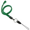 3/8 inch Green detachable lanyard with split ring and quick release strap connector-blank-LNB32DNGRN